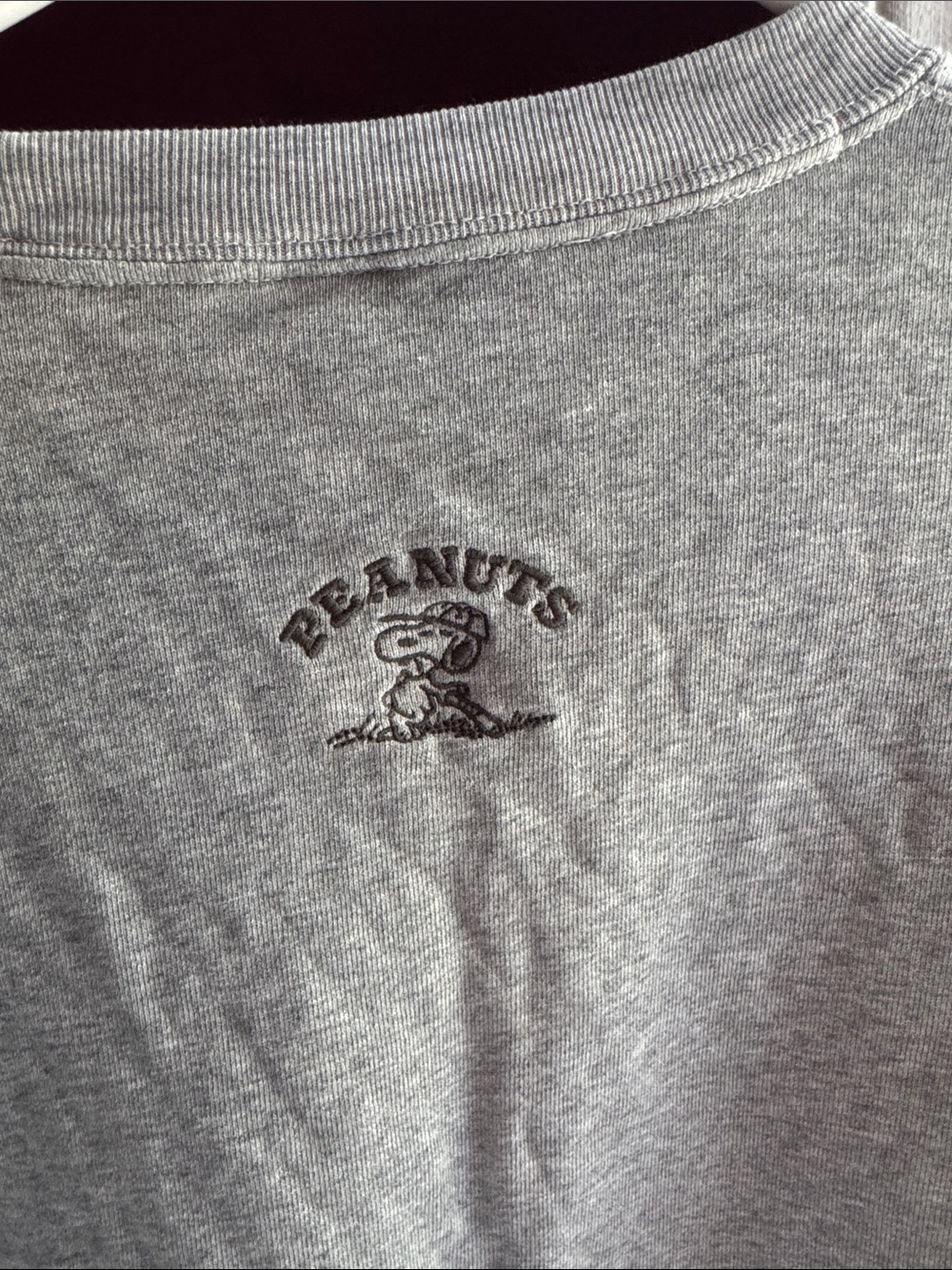 Peanuts Heather Gray Crewneck Sweatshirt with Small Back Logo - Picture 3 of 4